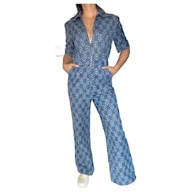 Bedruckter blauer Jeans-Overall Sandro Größe 38