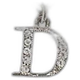 Collar de strass con logo de corazón plateado Christian Dior