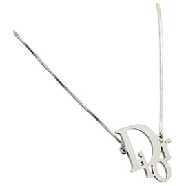 Collana a catena vintage con monogramma argento Christian Dior
