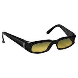 Fendi schwarze silberne gelbe grüne getönte Sonnenbrille Fs 5606