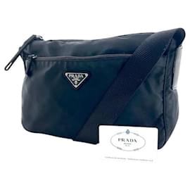 Prada Sport schwarze Nylon-Logo Schulter-Crossbody-Tasche