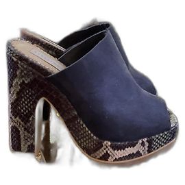 Stella Mc Cartney Mule con platform Stella McCartney blu nubuck