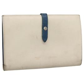 Céline CELINE Grande Portafoglio con Tracolla in Pelle Bianca Auth ar13263
