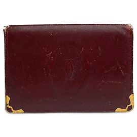 Vintage Cartier Leather Card Holder burgundy