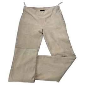 Calças de couro nappa bege Loewe Madrid vintage 38/M