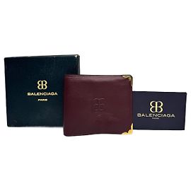 Vintage Balenciaga Leather Wallet burgundy