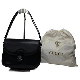 Sac en cuir vintage Gucci 2 voies noir