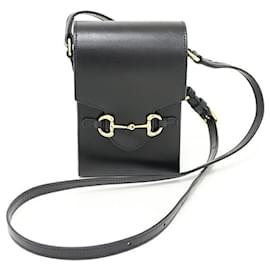 Borsa a spalla in pelle nera Horsebit 1955 di GUCCI - Gucci