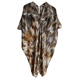 Vestido Philipp Plein de seda tonos metálicos plata y bronce