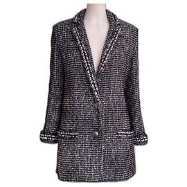 Nueva campaña publicitaria de Chanel Chaqueta de tweed negro brillante 36 FR