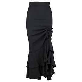 Moschino Couture Layered Ruched Long Skirt - '90s