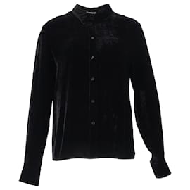 Camicia a maniche lunghe in velluto Tom Ford in viscosa nera