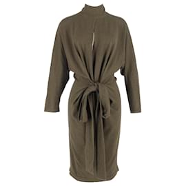 Vestido de punto con cinturón Tom Ford en cachemira verde