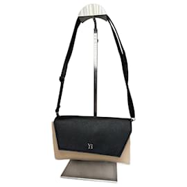 Borsa in pelle vintage Yohji Yamamoto 2 vie nera/beige