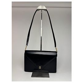 Borsa a spalla in pelle verniciata Balenciaga vintage nera