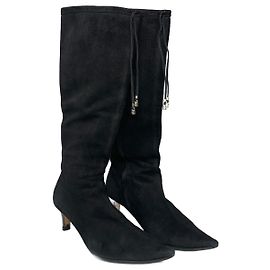 Botas de tacón de ante vintage de Gucci negras 37C