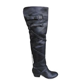Botas Altas Les Petites de Cuero Negro