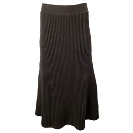 Falda midi distorsionada de lana marrón de Bottega Veneta
