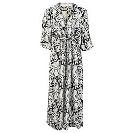 Vestido midi estampado See by Chloé en viscosa negra