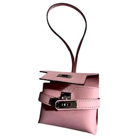 Charm Hermès Kelly Festival Rose Sakura en cuir Swift rose