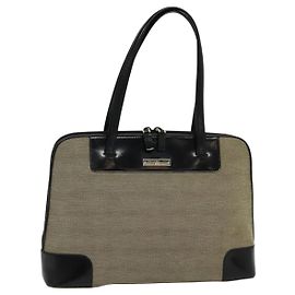 Borsa Tote GUCCI in tela pelle grigia nera argento 002 1122 Auth bs23009
