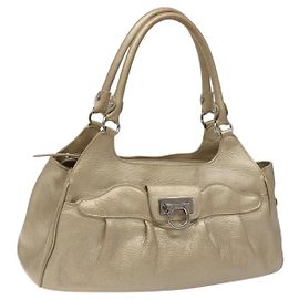 Borsa a mano in pelle Gancini Salvatore Ferragamo Auth am7952