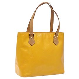 LOUIS VUITTON Monogram Vernis Borsa a Mano Houston Gialla M91121 LV Auth EC113