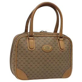 Gucci Borsa a mano Micro GG Supreme in PVC pelle beige oro 000 39 0030 Auth bs22970