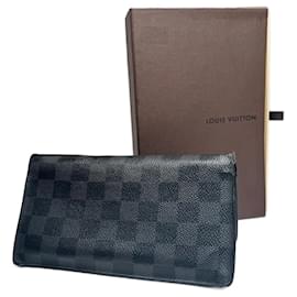 Portafoglio in pelle Damier vintage Louis Vuitton / Porta ID nero