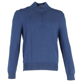 Polo Ralph Lauren Pullover mit Stehkragen und langen Ärmeln aus blauer Baumwolle