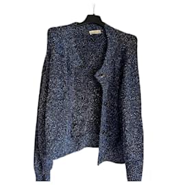MOMONI Strickjacke aus Wolle blau mit Lurex M - Autre Marque