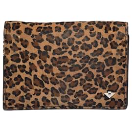 Porte-cartes en toile vintage Bottega Veneta léopard