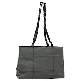 PRADA Tote Bag aus Nylon Kunststoff Grau Schwarz Auth ep7577