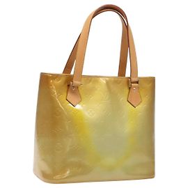 LOUIS VUITTON Monogram Vernis Houston Bolsa de Mão Cinza M91053 LV Auth bs22716