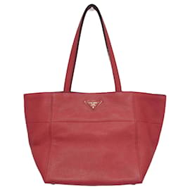 Prada Damen Leder Tote Bag in Rot