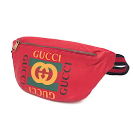 Marsupio/borsa a tracolla in pelle con stampa logo Gucci 530412