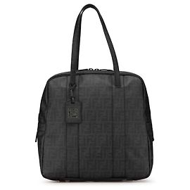 Fendi Graue Zucca beschichtete Canvas-Handtasche