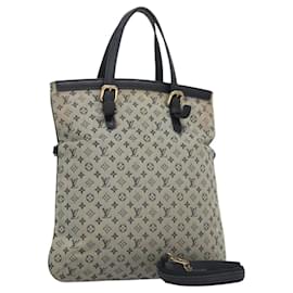 LOUIS VUITTON Monogram Mini Franoise Tote Bag 2way Blau M92208 LV Auth MY037