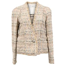Iro Shavana Frayed-Edge Tweed Jacket In Multicolor Cotton