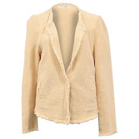 Chaqueta de punto tweed Iro Rosia en algodón beige