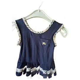Burberry Kleid aus Baumwolle Blau 18 Monate