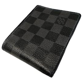 Louis Vuitton Slender Wallet Damier Graphite Blue Leather