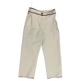 Pantalones Chanel de algodón blanco talla 34