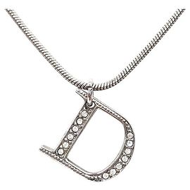 Collier en argent avec logo D de Christian Dior par John Galliano orné de strass