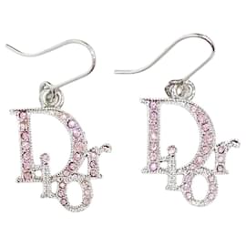 Orecchini a cerchio in cristallo rosa argento Christian Dior