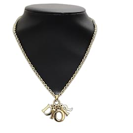 Collana in catena dorata con logo Christian Dior
