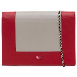 Céline Portafoglio in pelle rossa Celine con catena