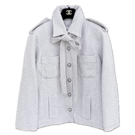Chanel Nuevo blazer de tweed con lazo 42 FR