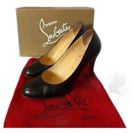 Décolleté Christian Louboutin Ron Ron 85 in pelle nera