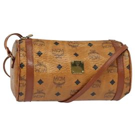 Borsa a Spalla MCM Vicetos Logogram in Pelle PVC Marrone Auth IN019